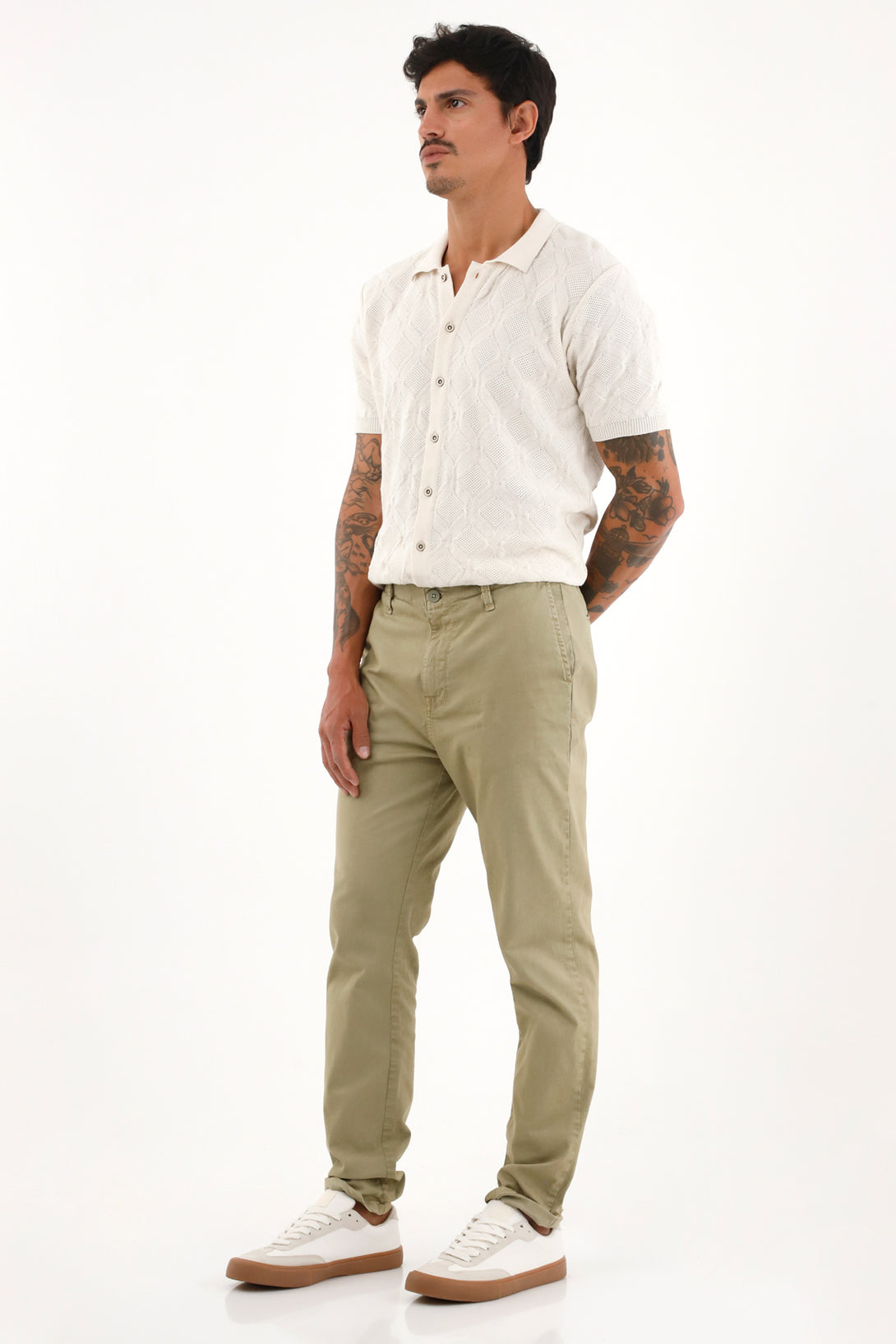 Men's green chino pants