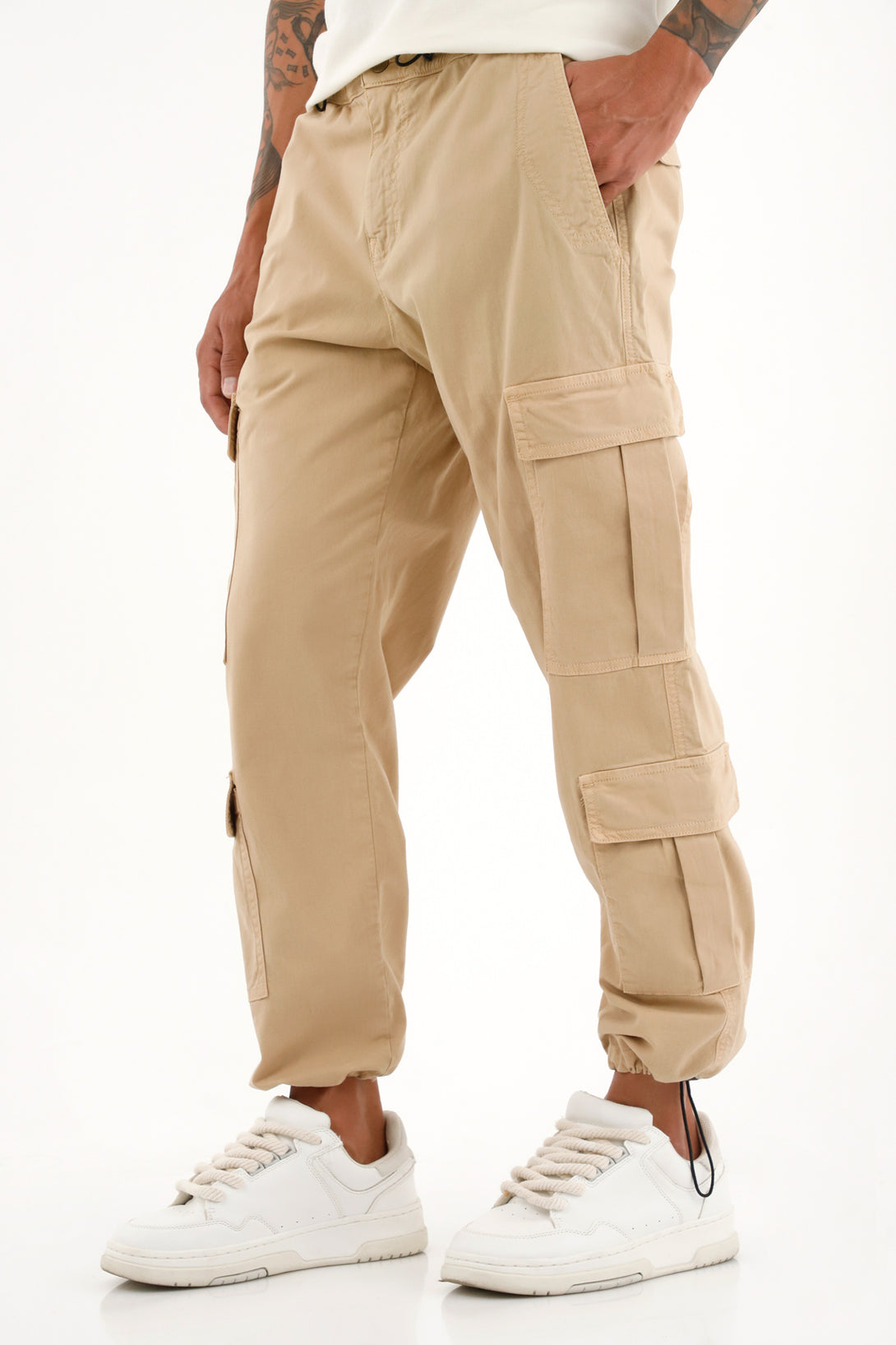 Men's Brown Cargo Pocket Jogger Pants