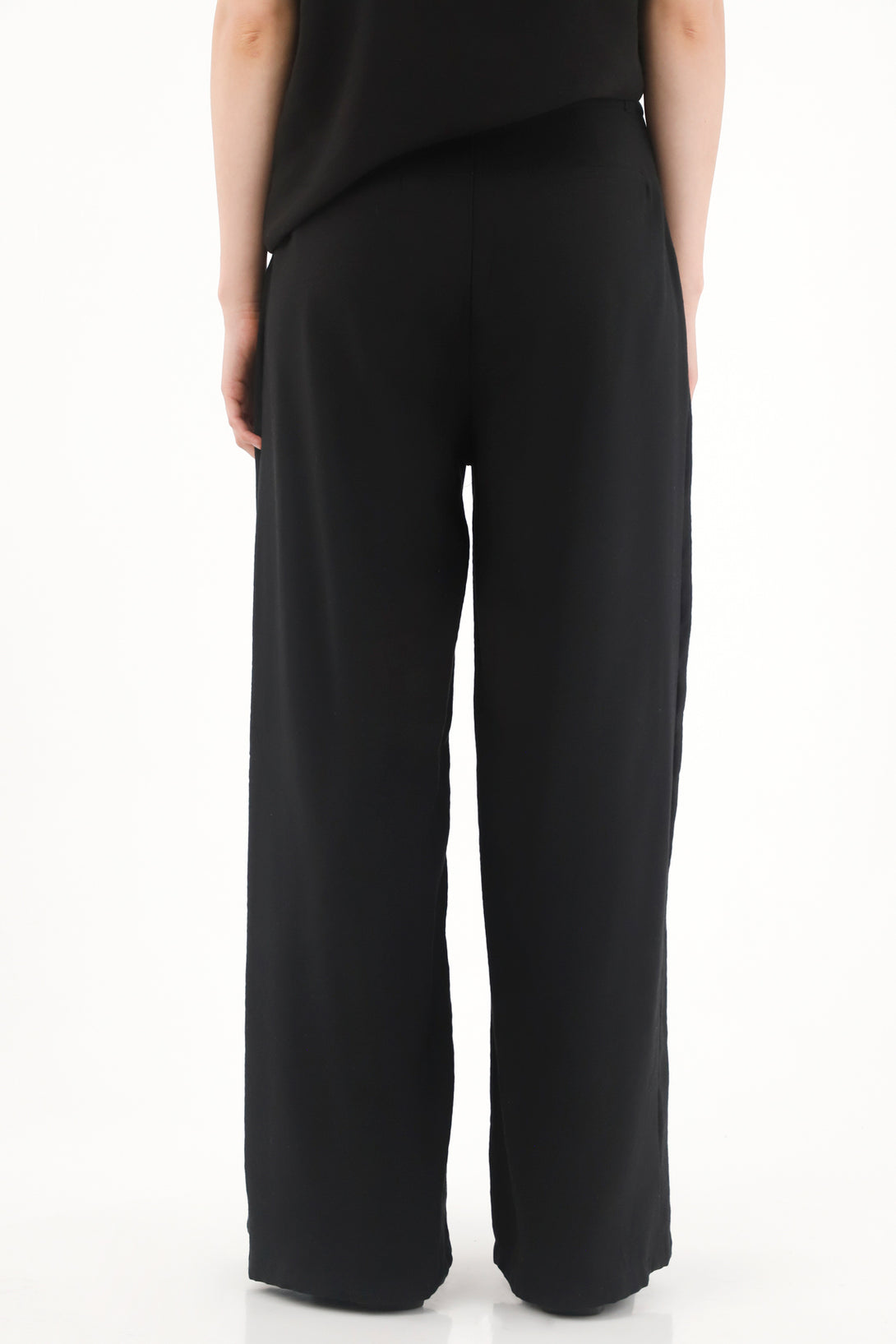Women's Black Wide Leg Tailored Trousers
