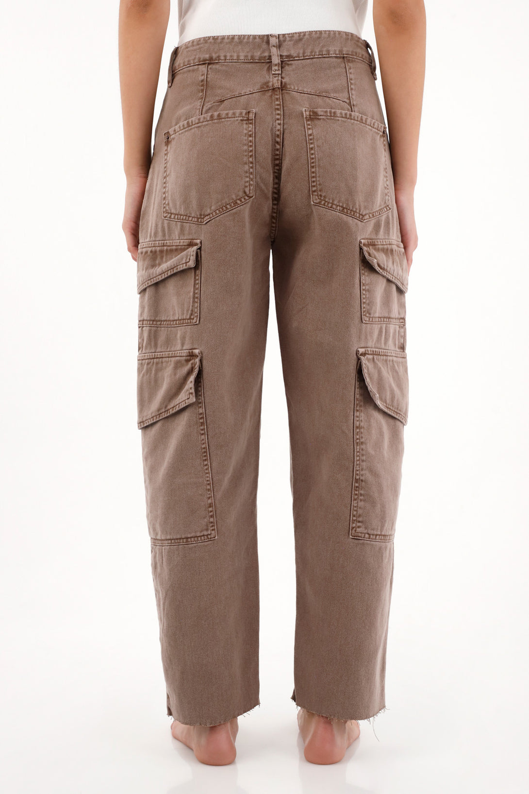 Women's Brown Horseshoe Cargo Pants