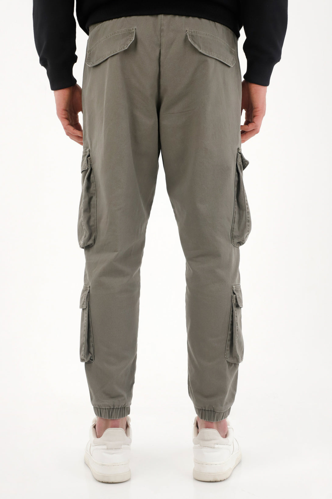 Men's Grey Jogger Pants with Elastic Waistband