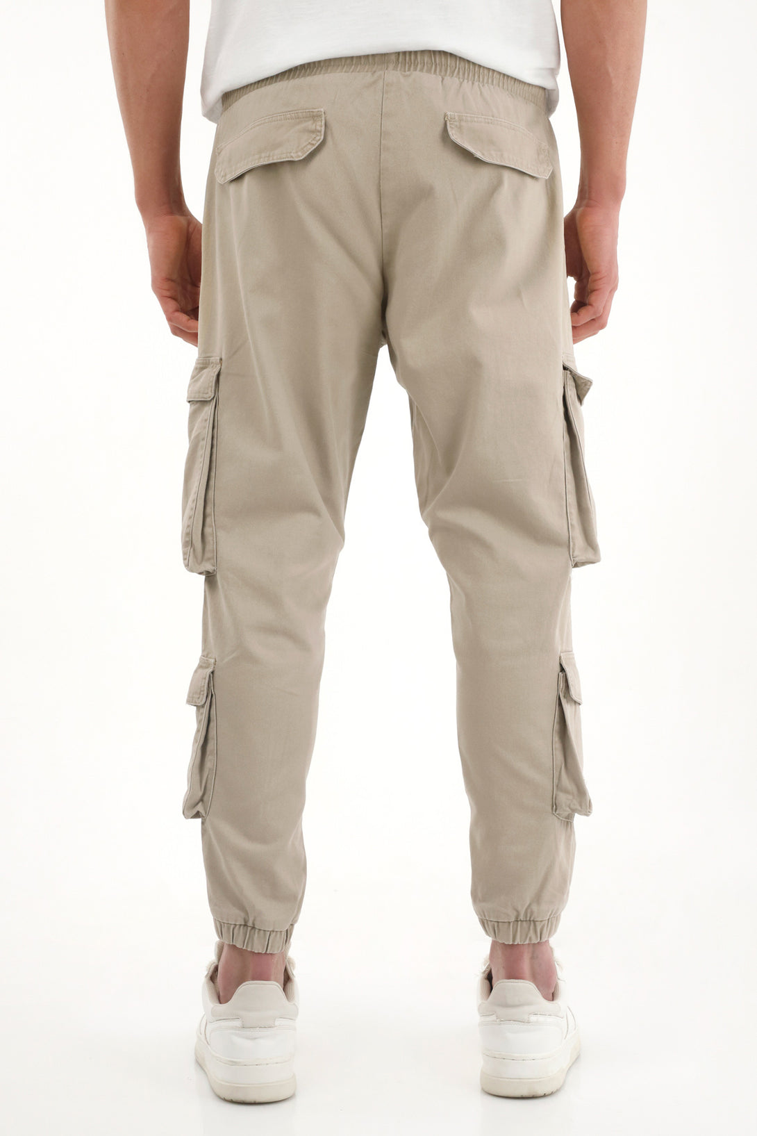 Men's Brown Jogger Pants with Elastic Waistband