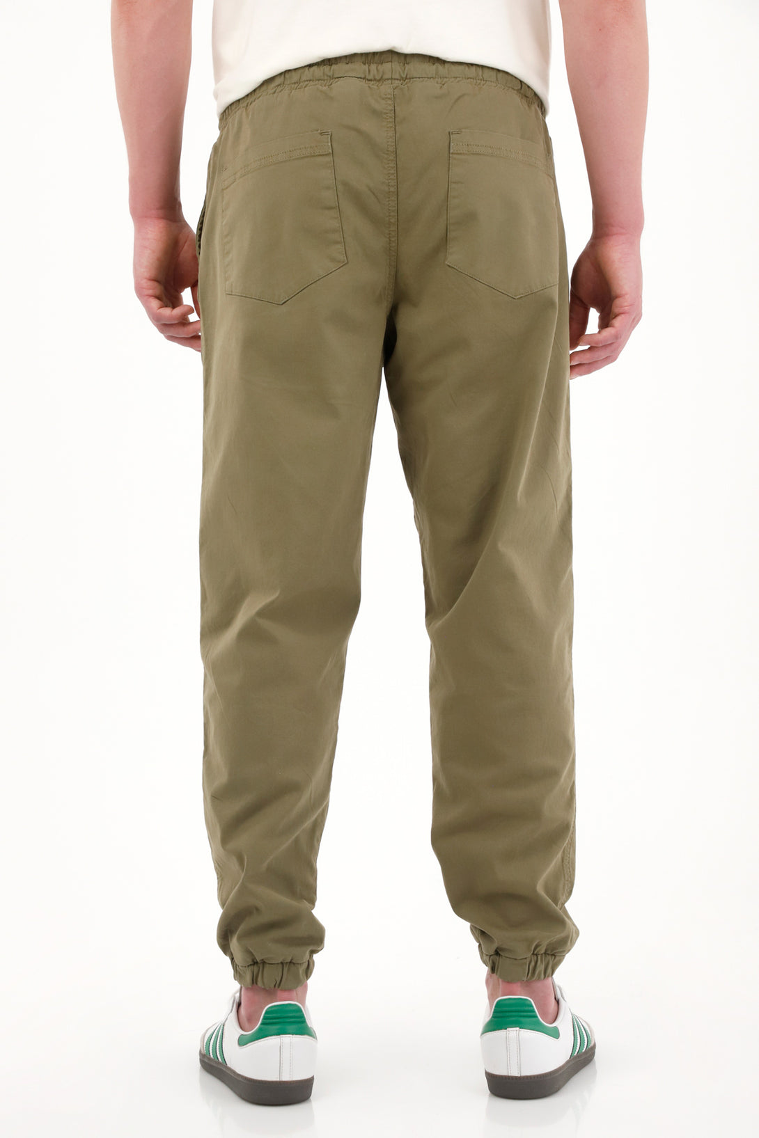 Pantalón tipo jogger de pretina elástica verde para hombre