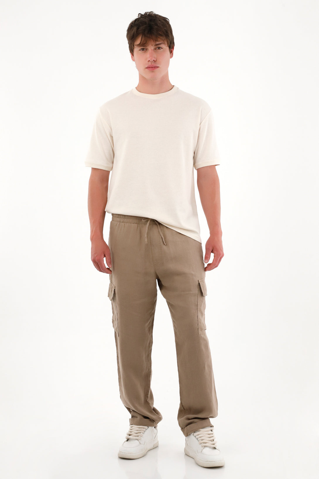 Men's Straight Leg Gray 100% Linen Pants