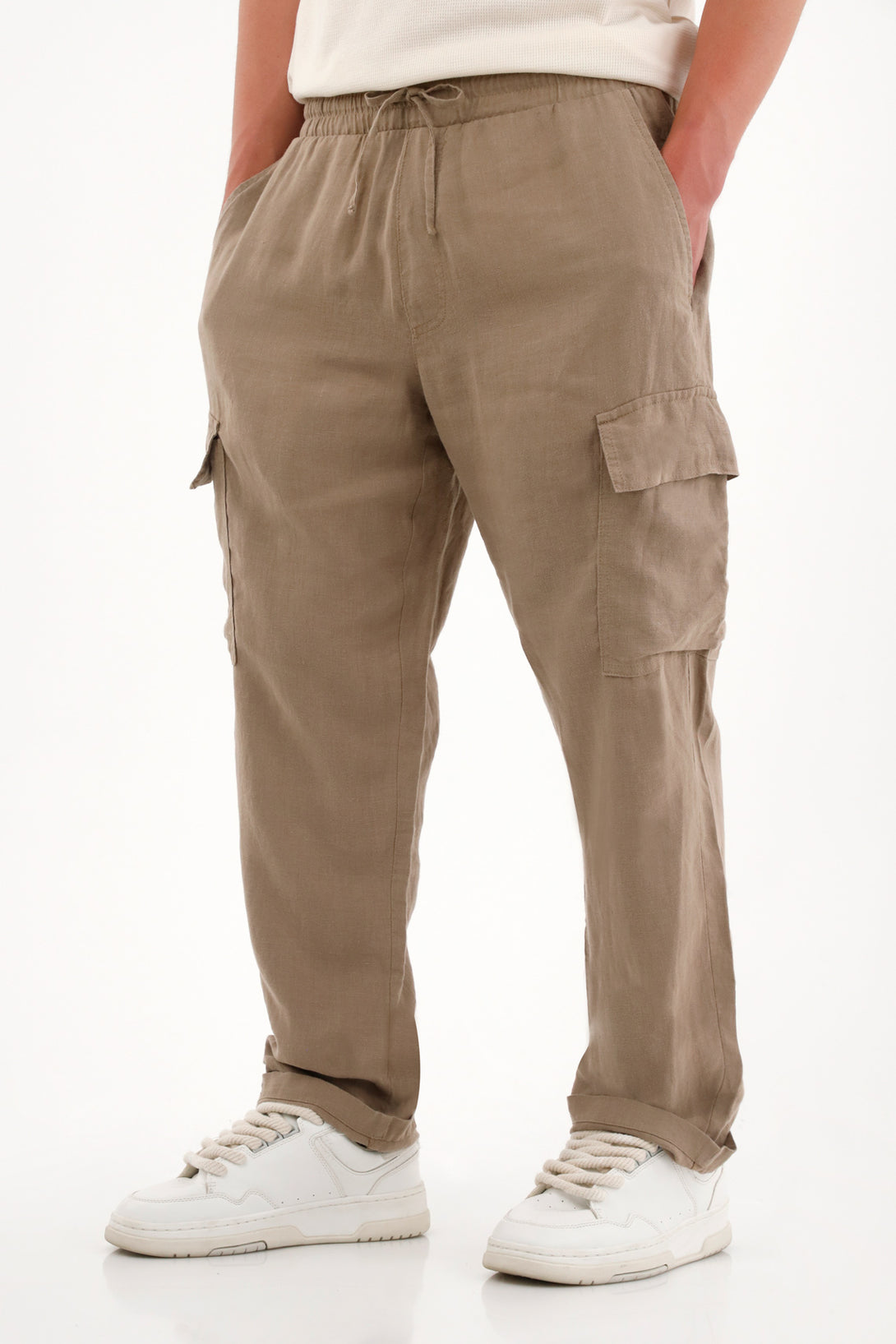 Men's Straight Leg Gray 100% Linen Pants