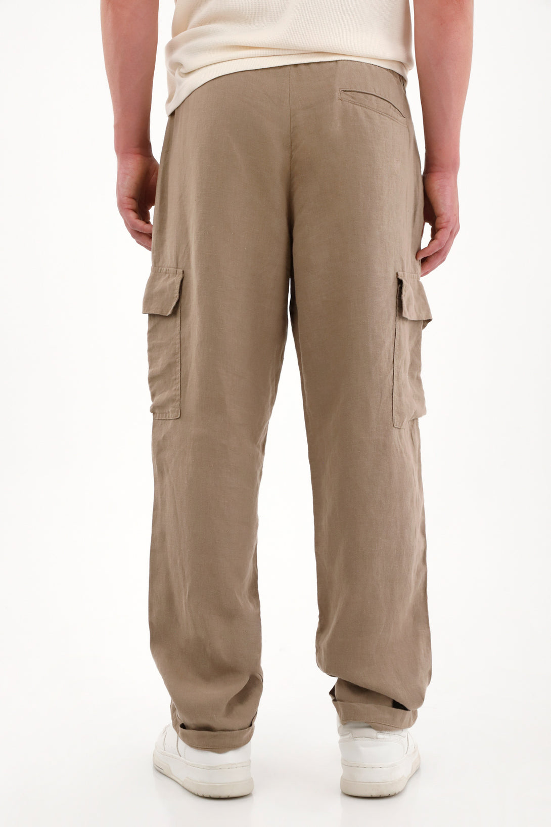 Men's Straight Leg Gray 100% Linen Pants