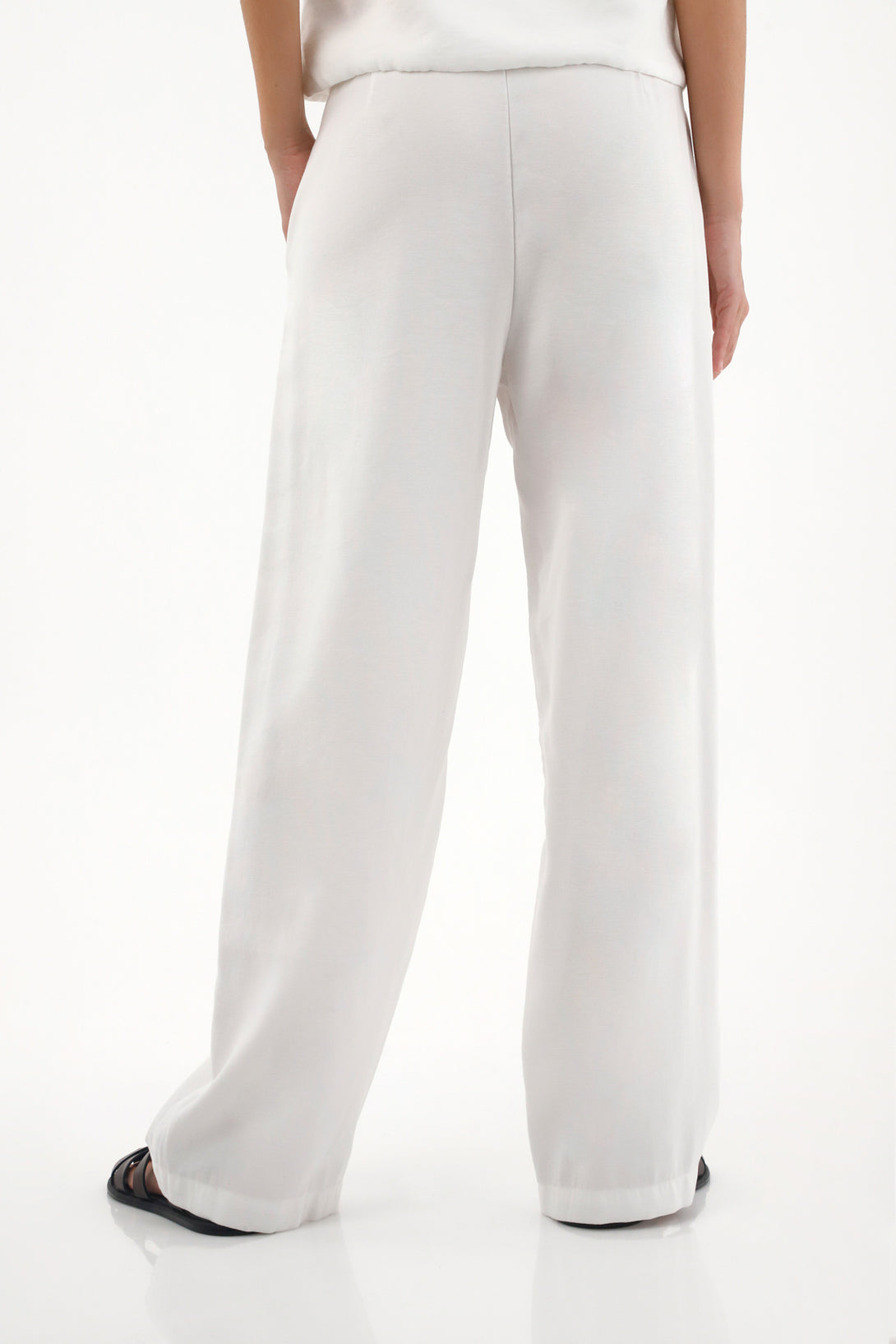 Pantalón Recto con tapa decorativa crudo para mujer