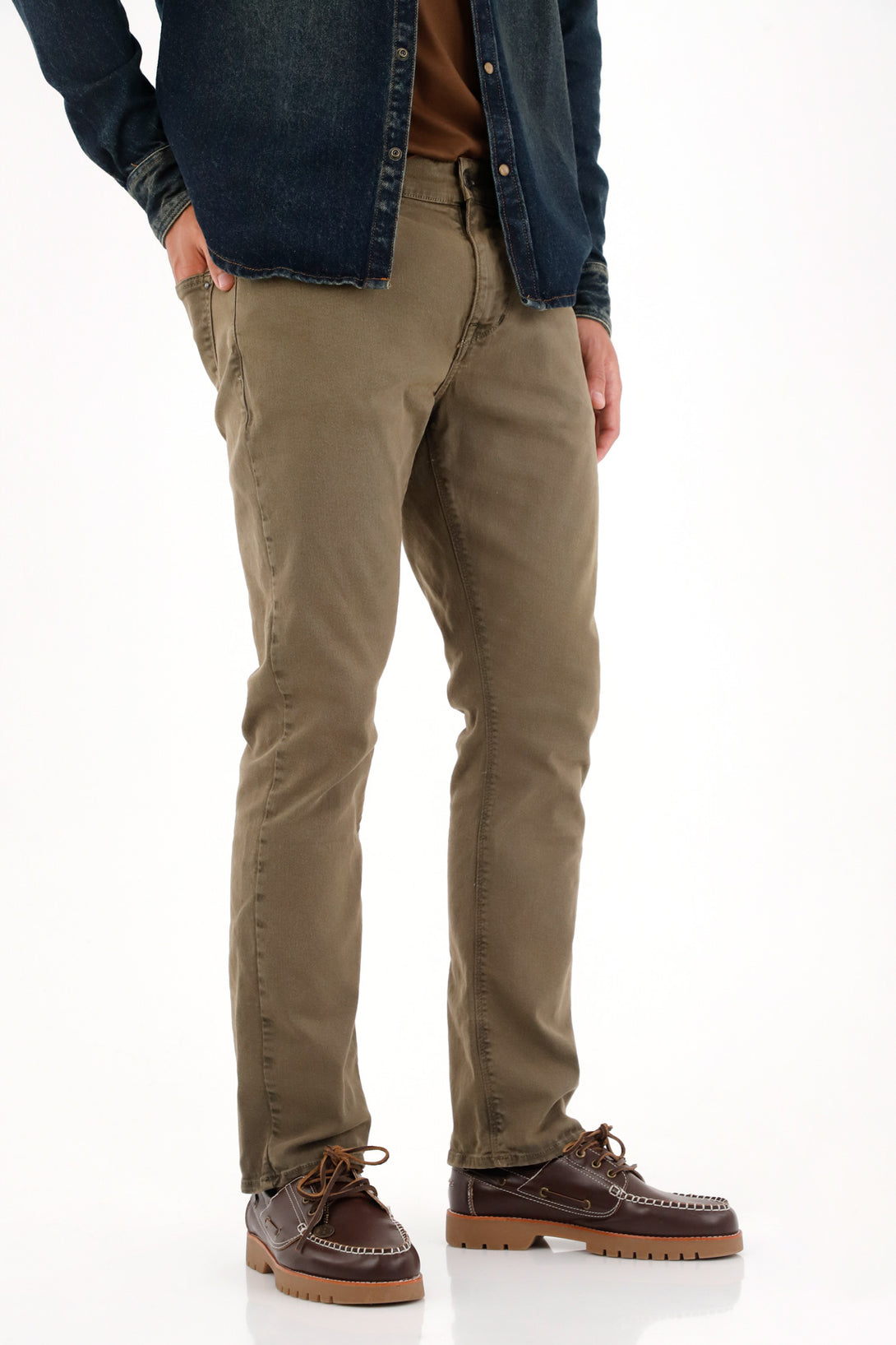 Pantalón Nudy tiro medio verde para hombre