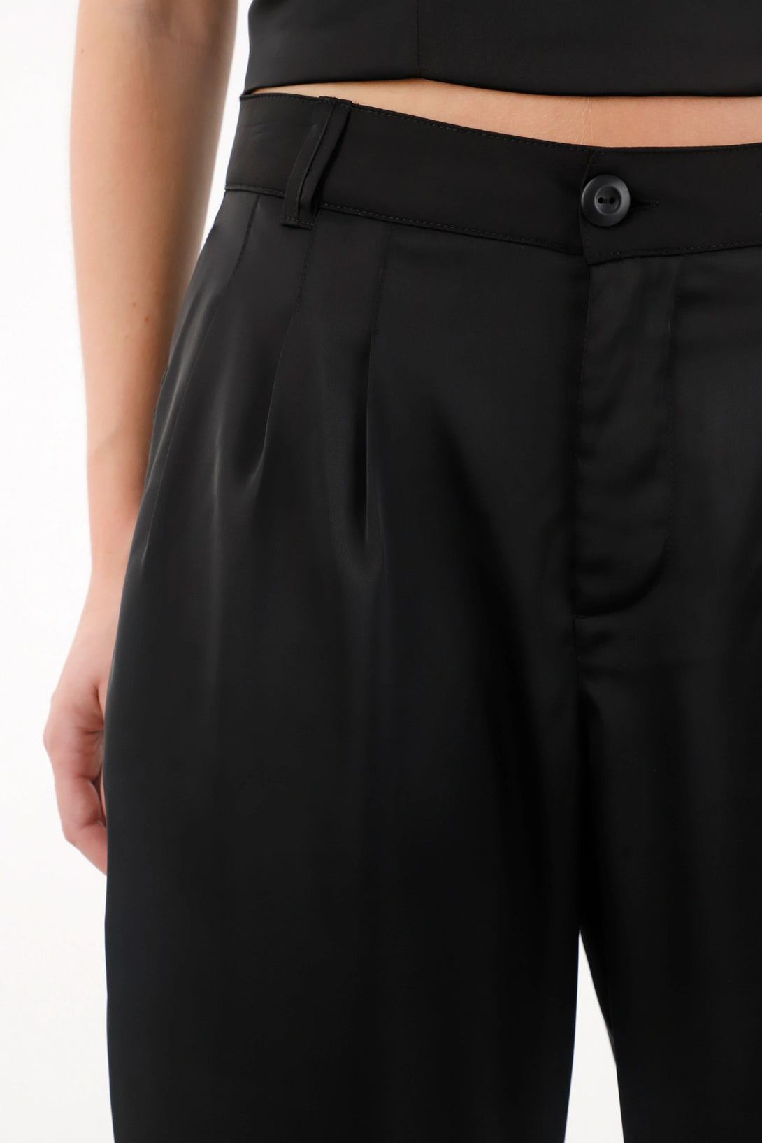 Black Satin Pants for Women