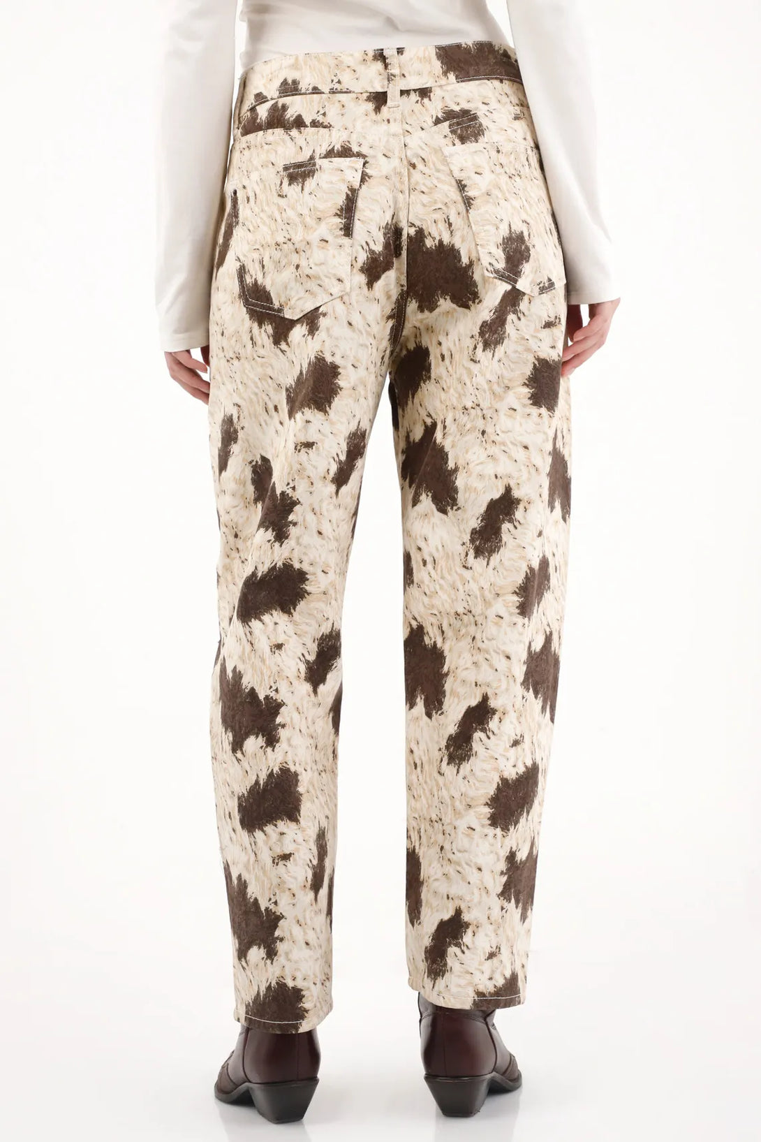 Printed Drill Barrel Pants for Women