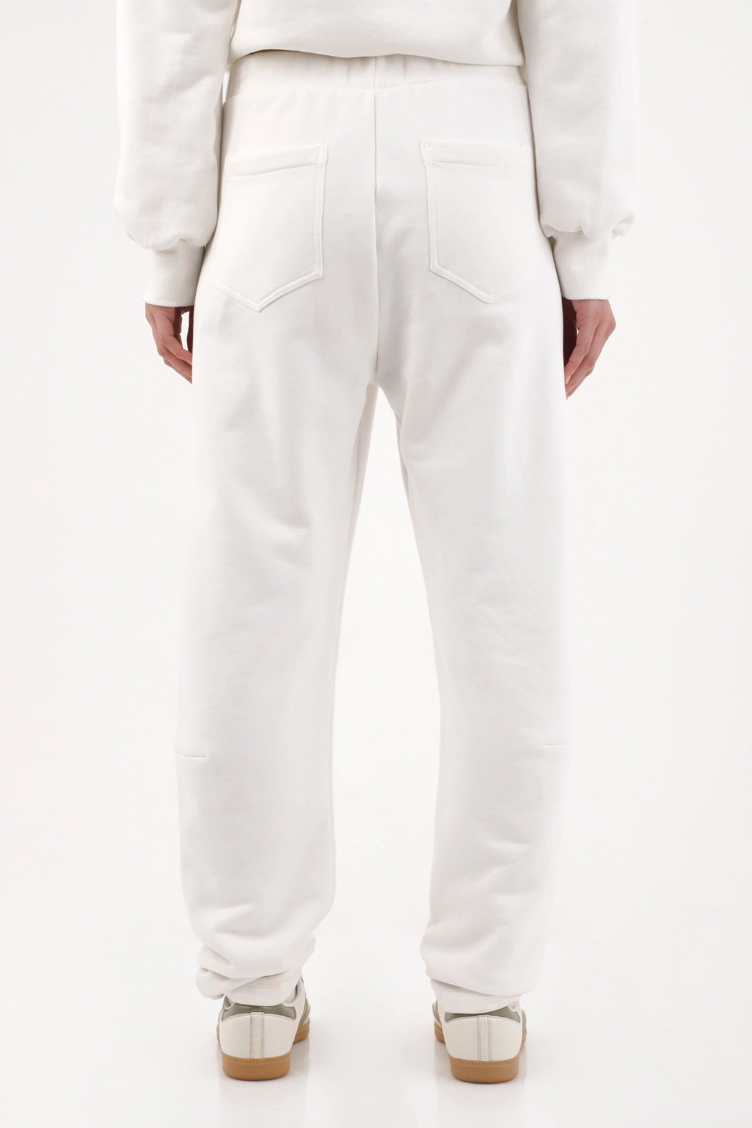 White Relaxed Fit Cotton Pants for Women TNS
