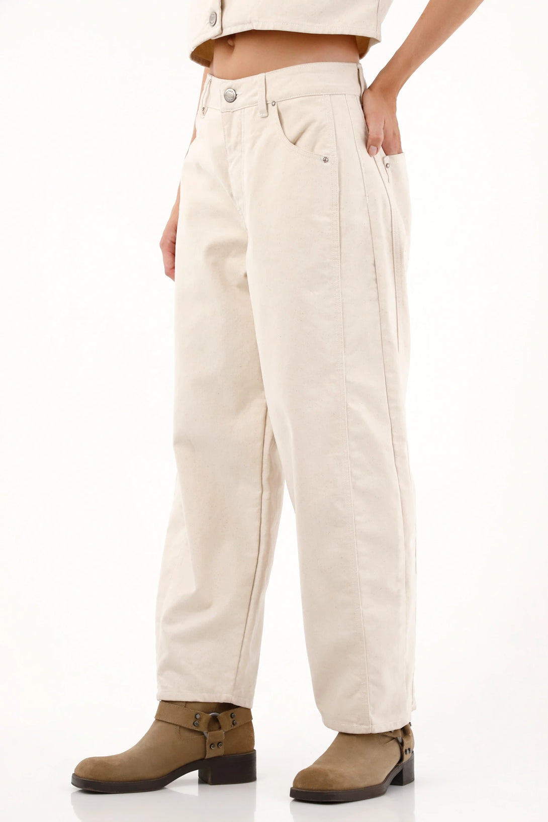 Off-White Velvet Horseshoe Jeans for Women