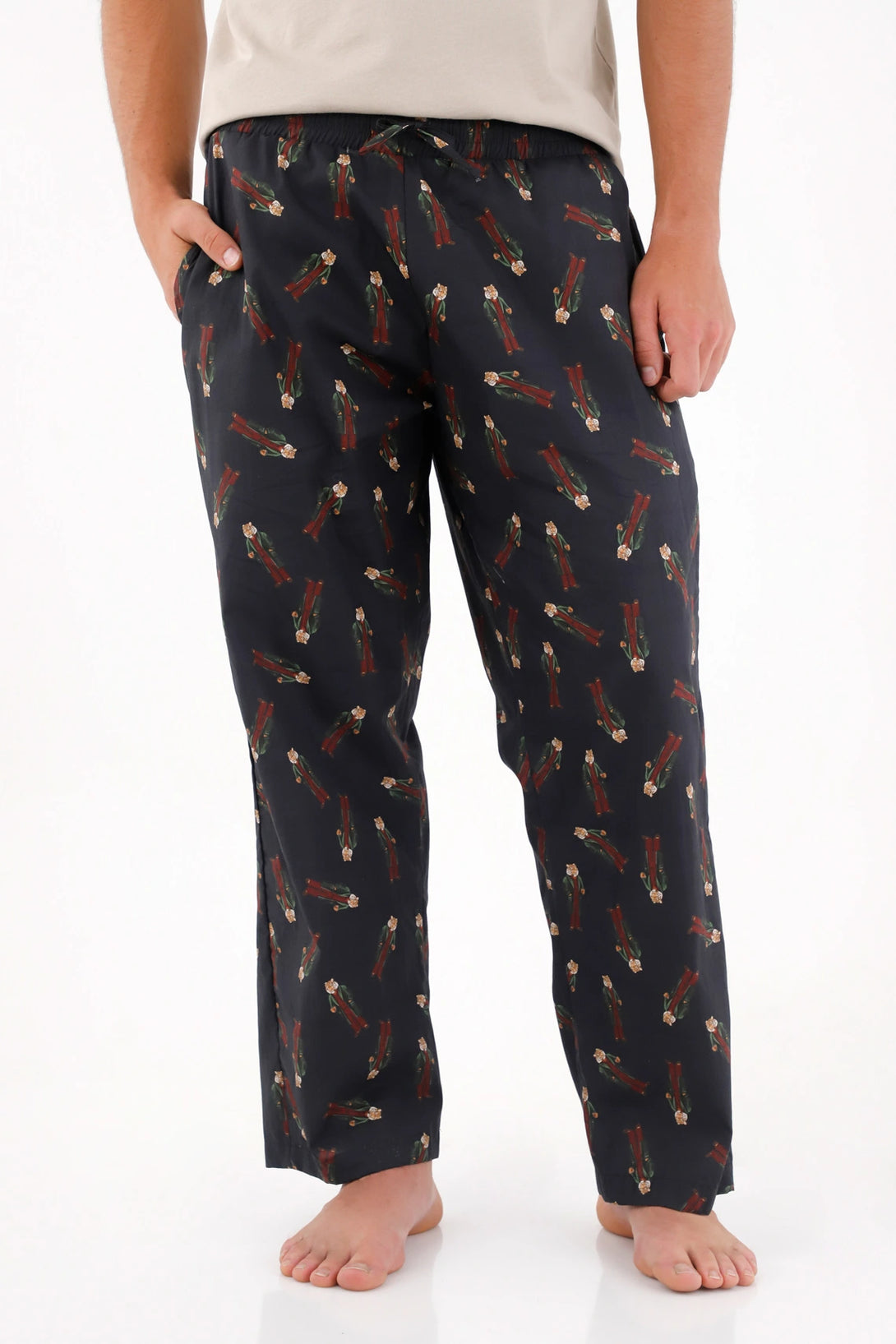 Pantalón de pijama con estampado navideño para hombre