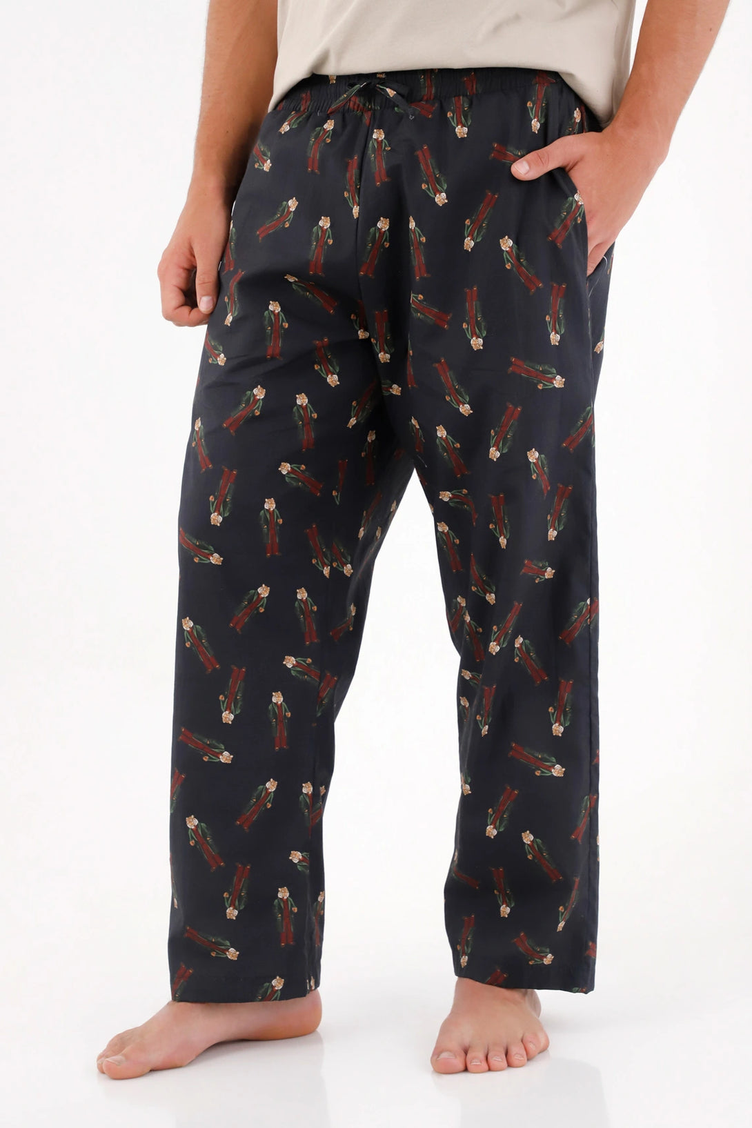 Pantalón de pijama con estampado navideño para hombre