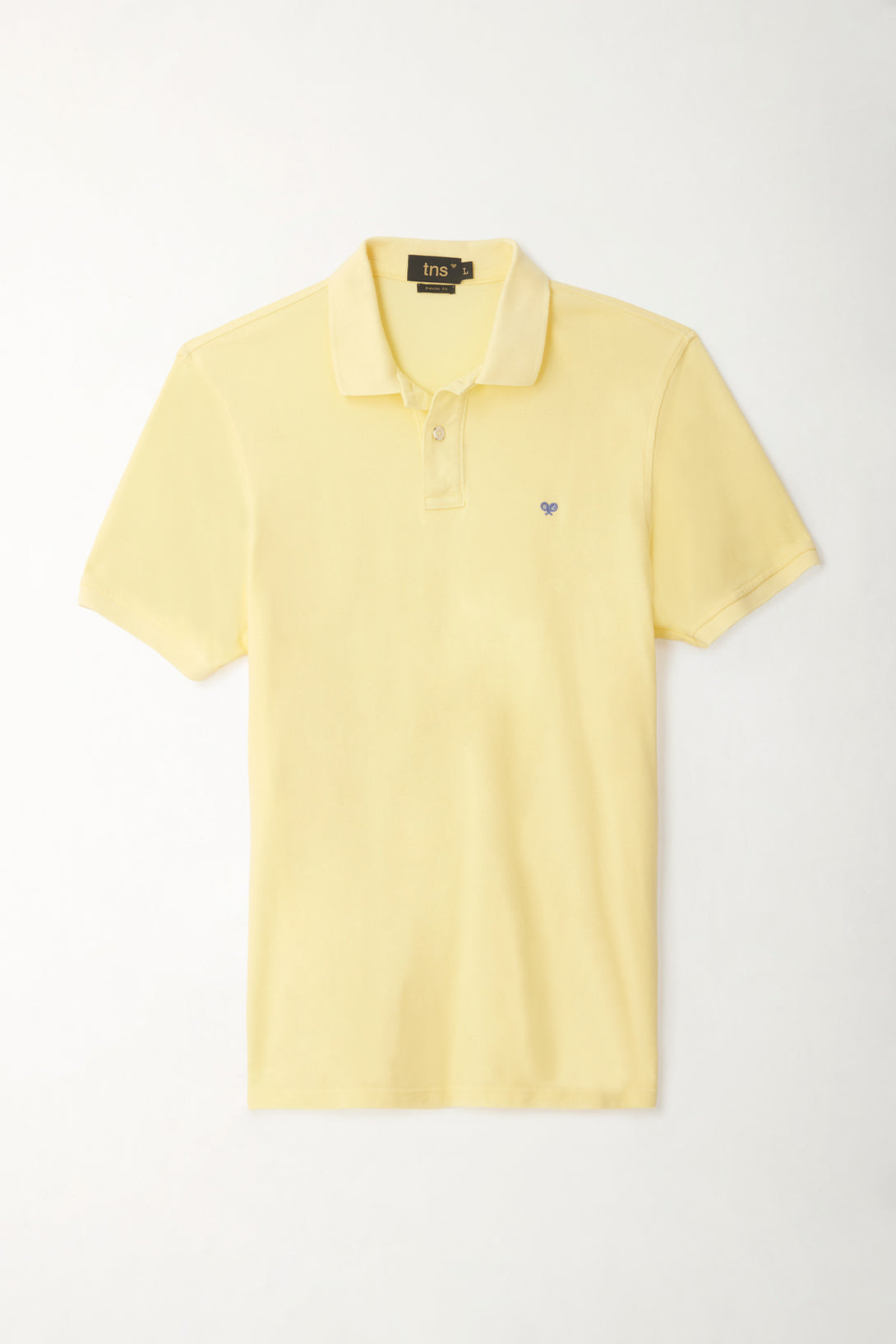 Men's Yellow Polo Shirt with Multicolor Racket Design