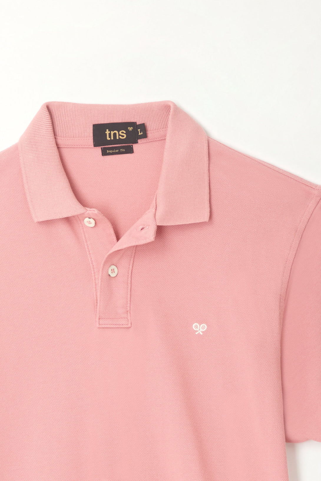 Polo rosada con raqueta multicolor para hombre