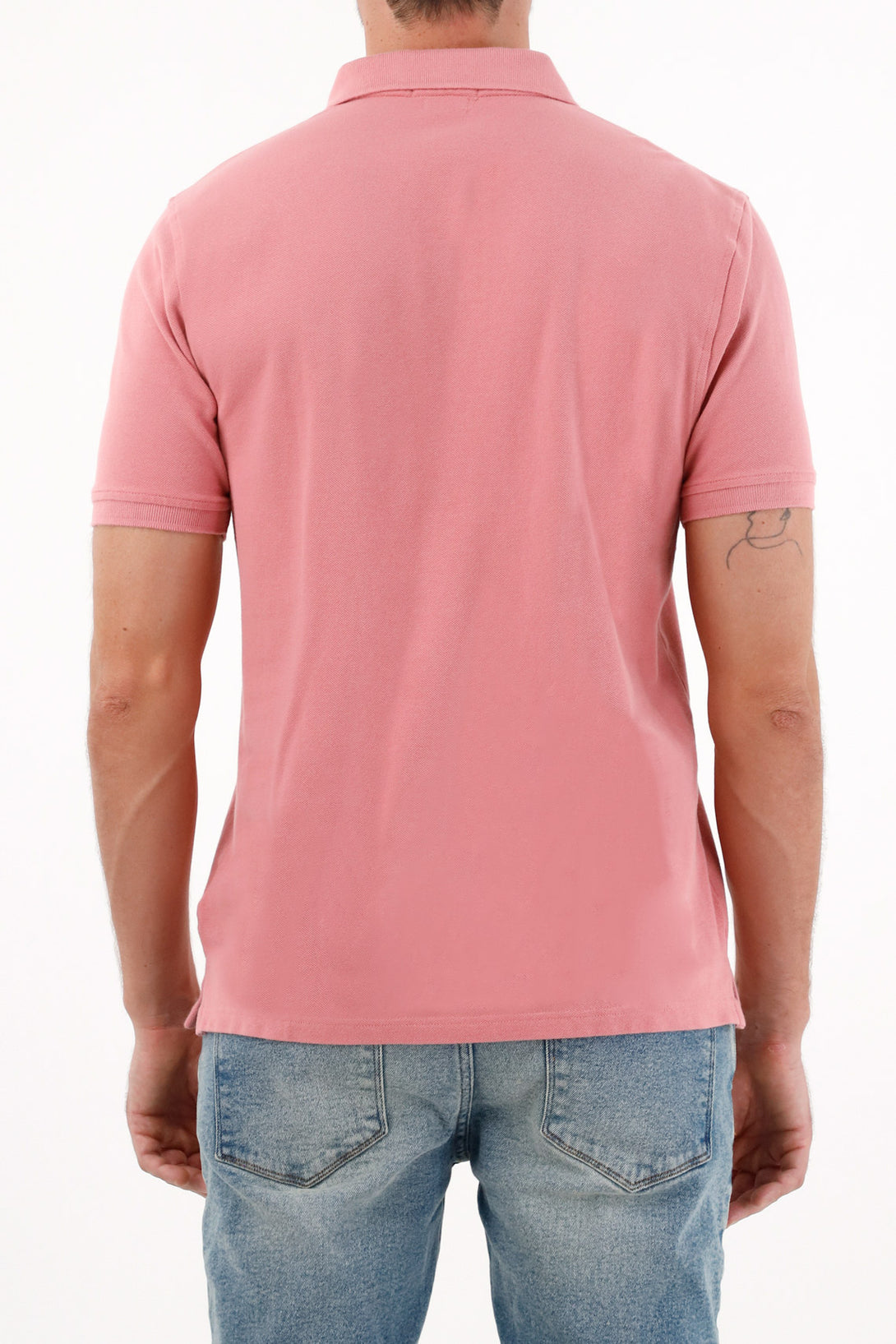 Polo rosada con raqueta multicolor para hombre