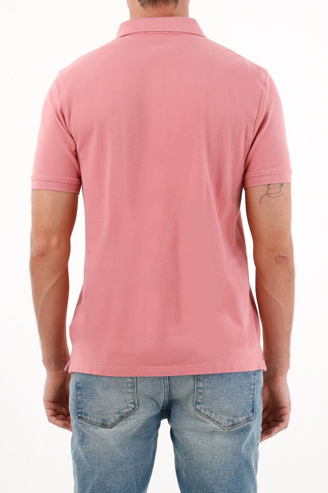 Polo rosada con raqueta multicolor para hombre