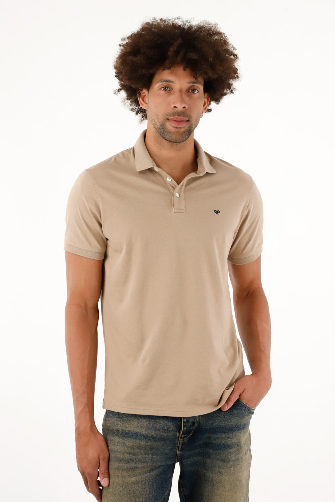 Men's Fitted Brown Polo Shirt