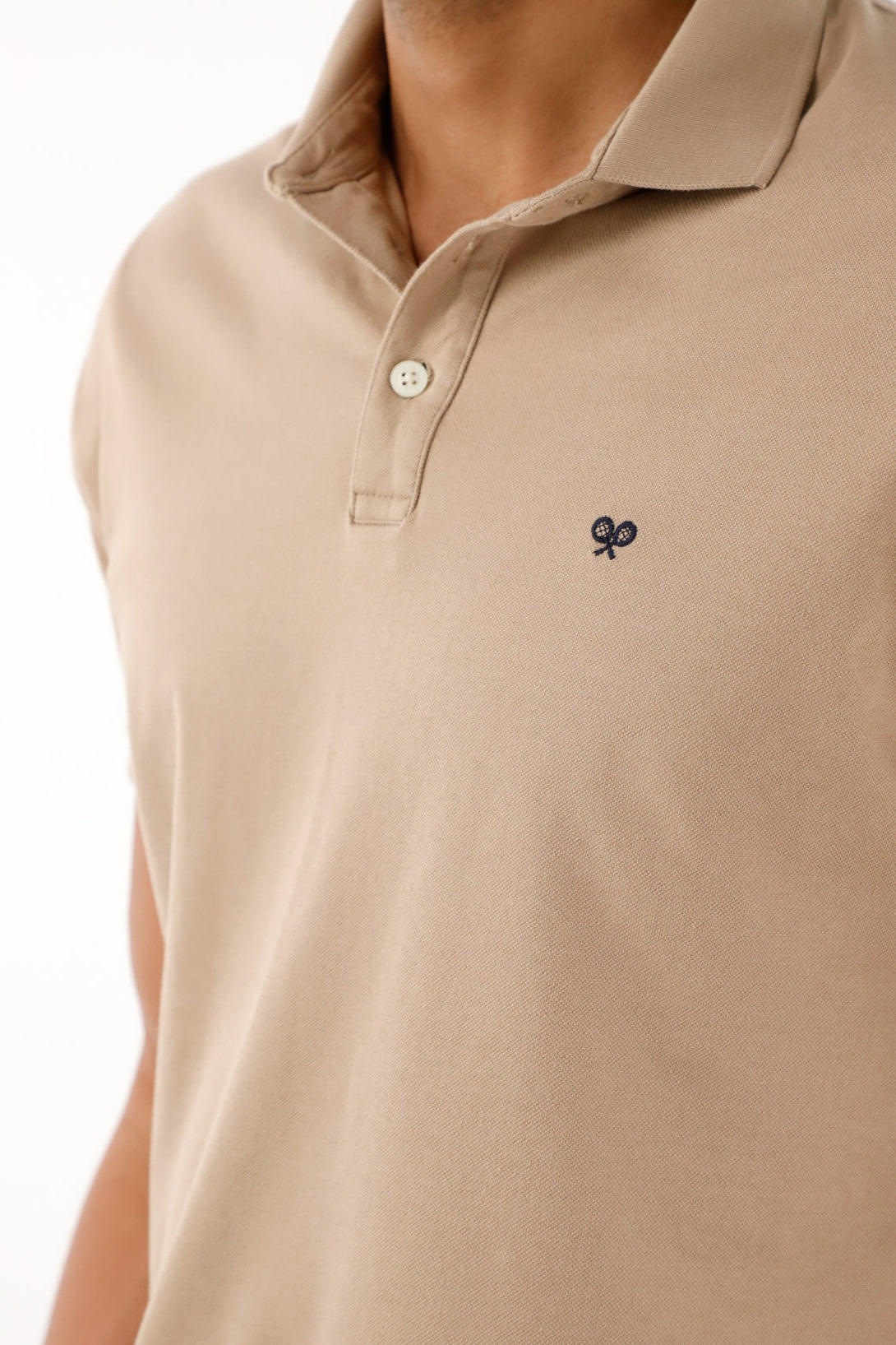 Men's Fitted Brown Polo Shirt