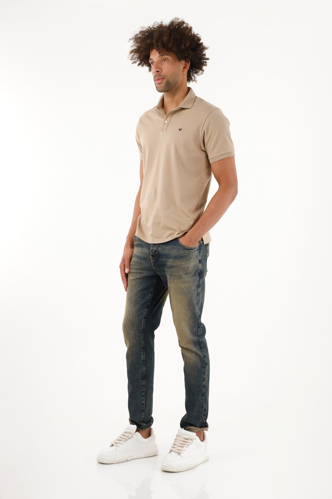 Men's Fitted Brown Polo Shirt