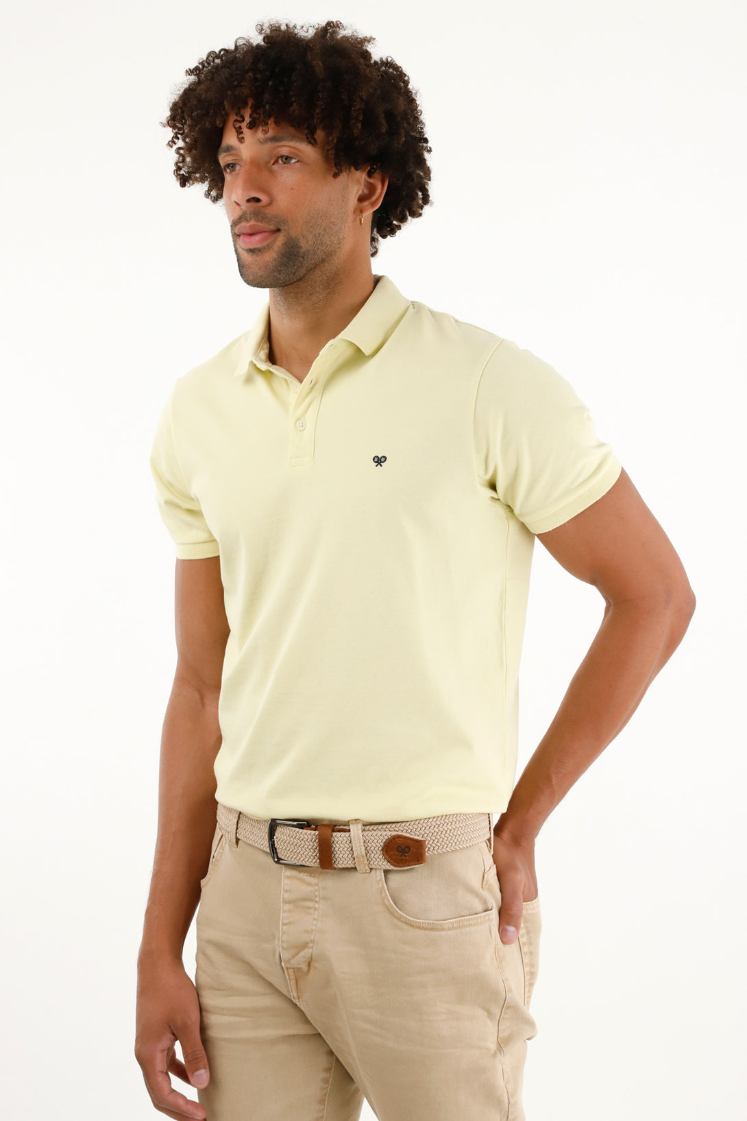 Yellow Stretch Polo for Men
