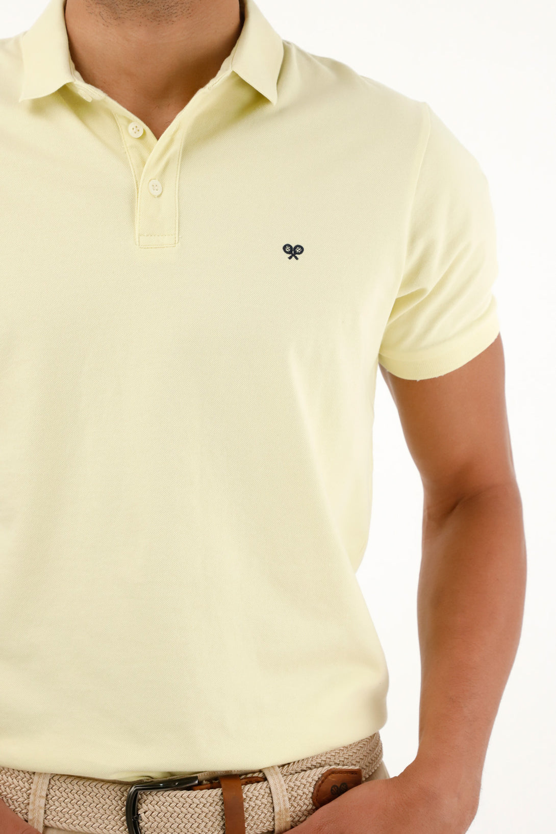 Yellow Stretch Polo for Men