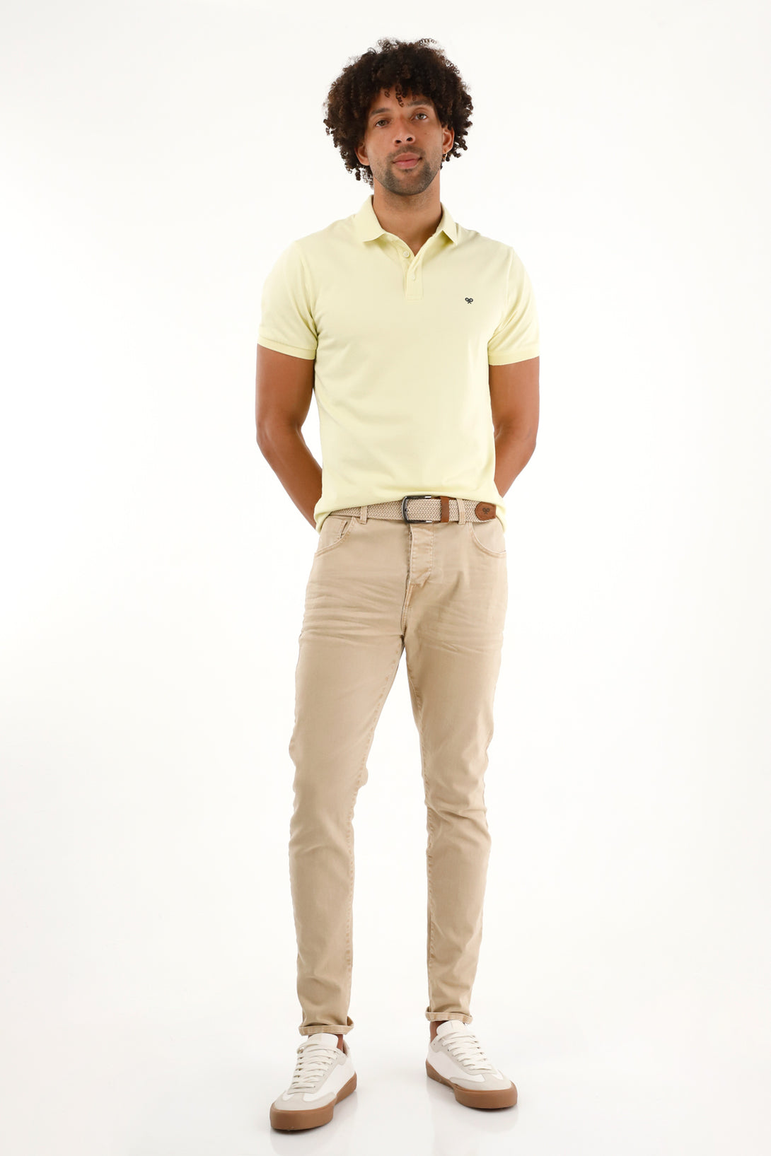 Yellow Stretch Polo for Men