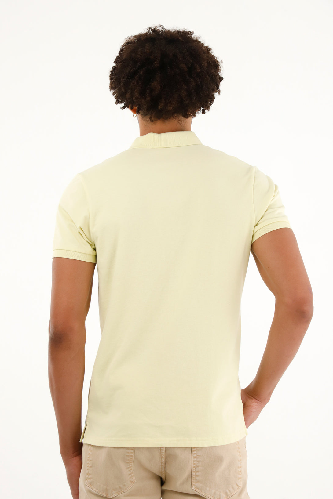 Yellow Stretch Polo for Men