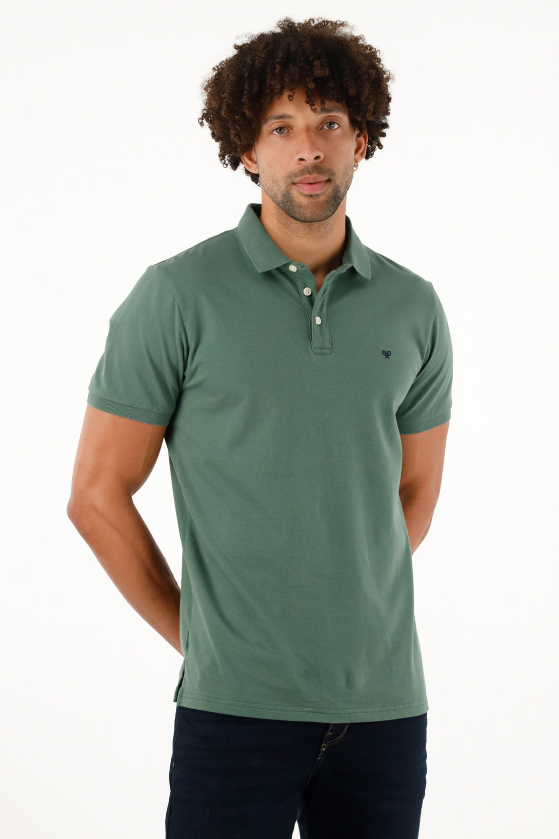 Men's green polo shirt