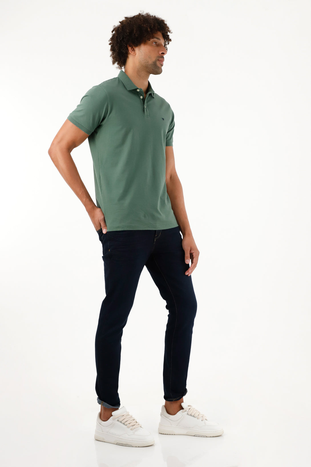 Men's green polo shirt