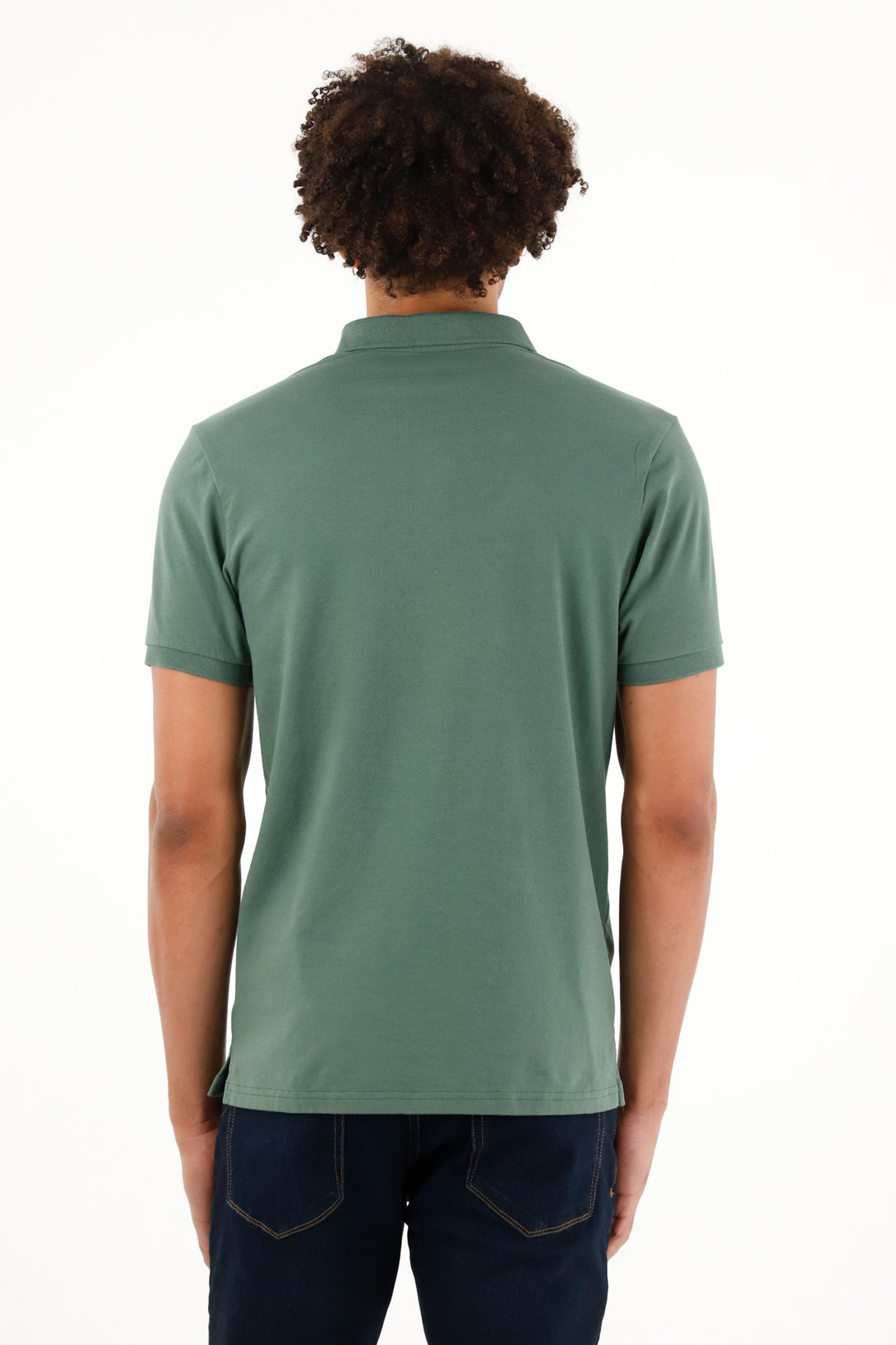 Men's green polo shirt