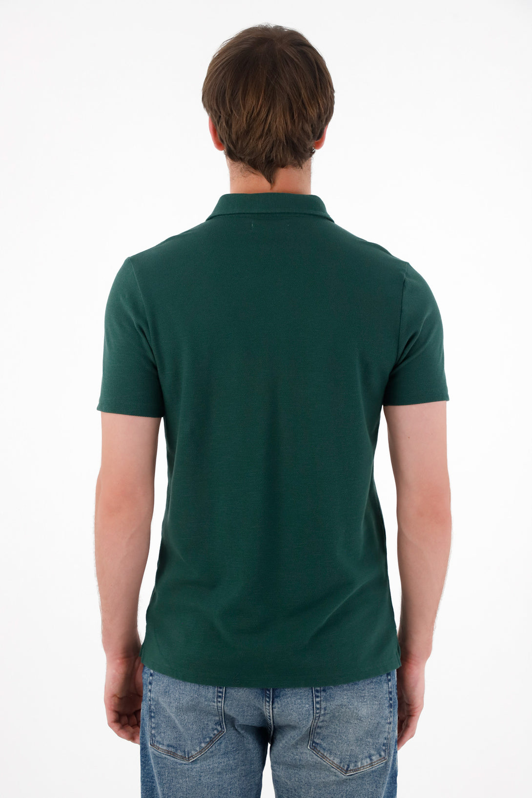 Green Short Sleeve Polo Shirt for Men