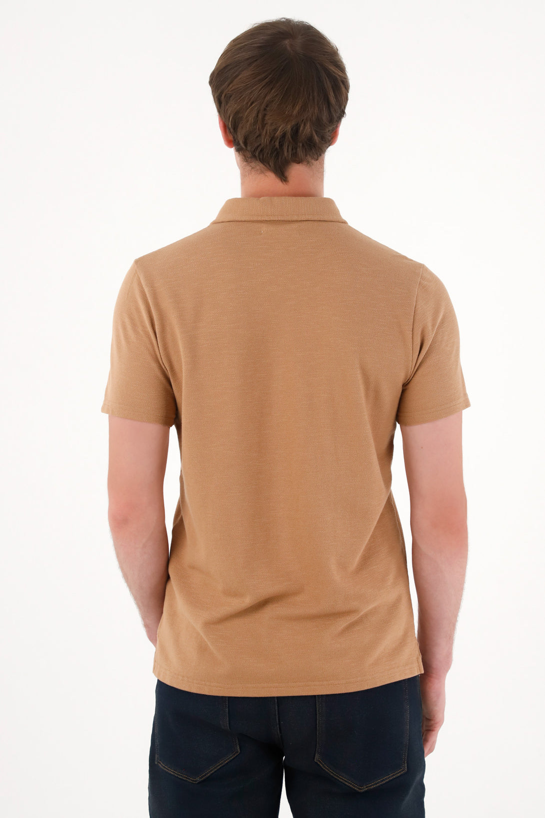 Men's Short Sleeve Brown Polo Shirt