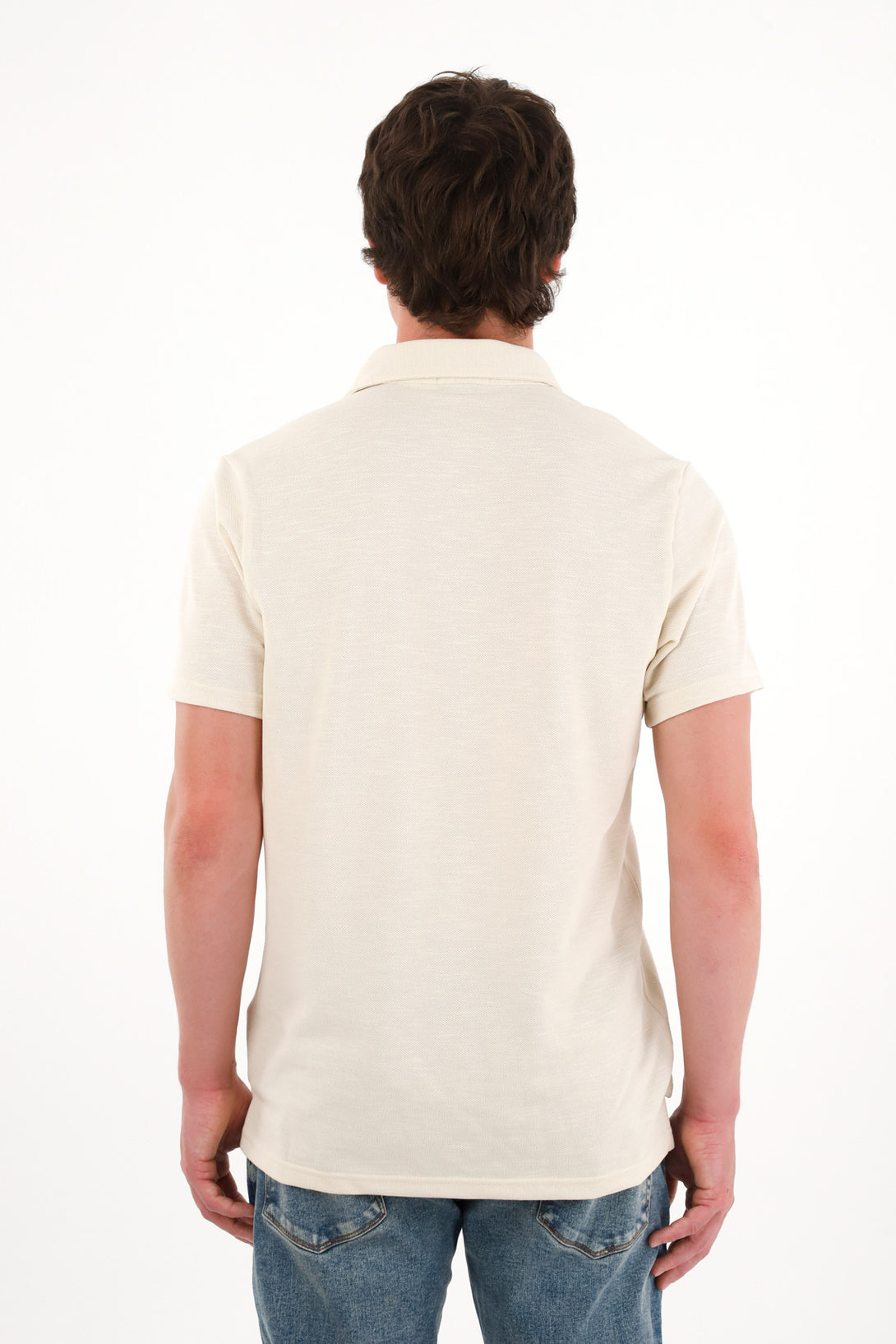Camiseta polo manga corta crudo para hombre