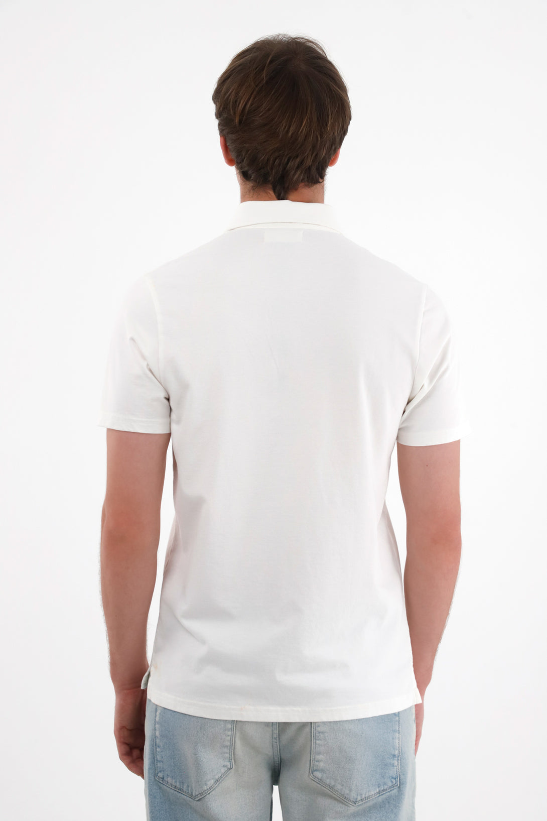 Polo con raqueta bordada crudo para hombre