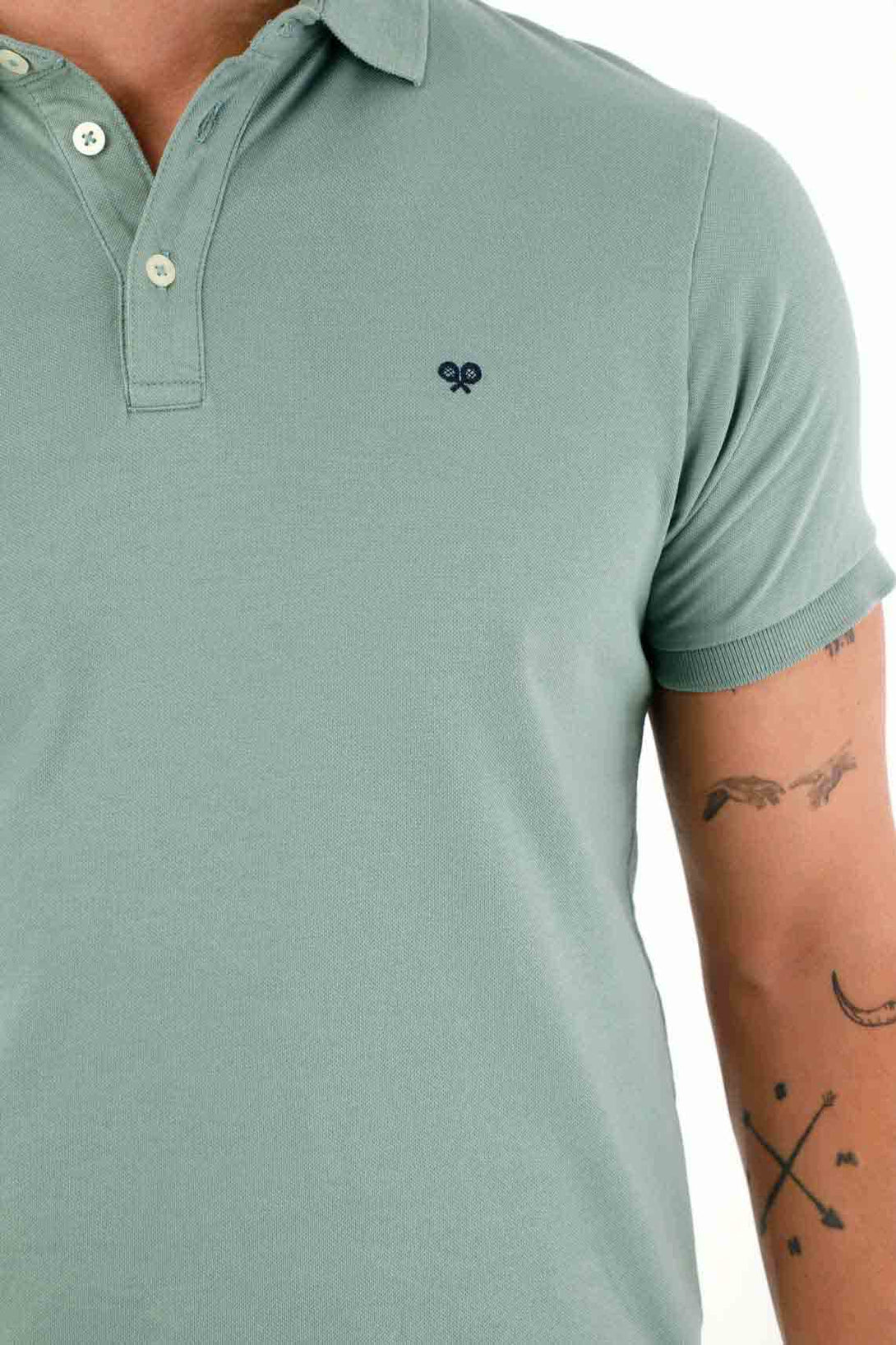 Antipilling Lycra Piqué Polo in Green for Men