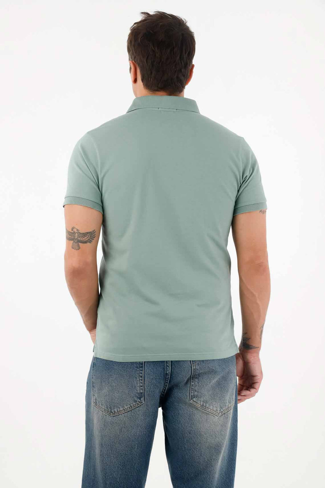 Antipilling Lycra Piqué Polo in Green for Men