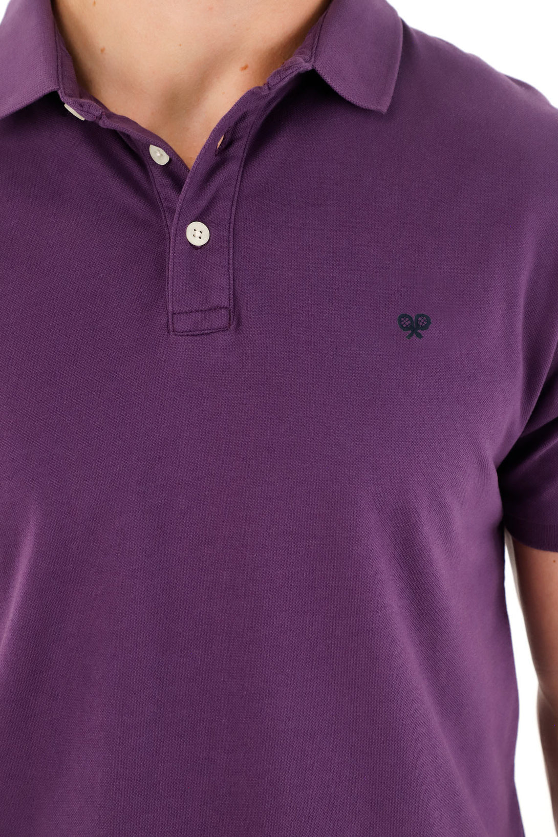 Men's Purple Pique Lycra Polo