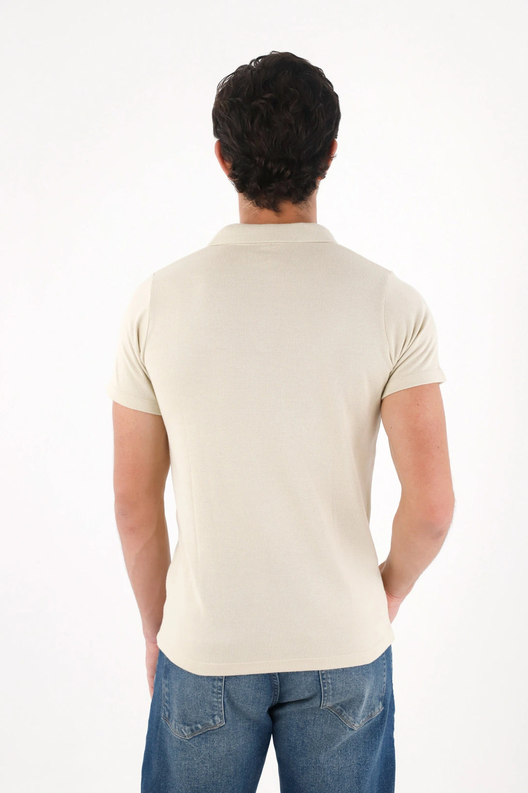 Polo de manga corta café para hombre