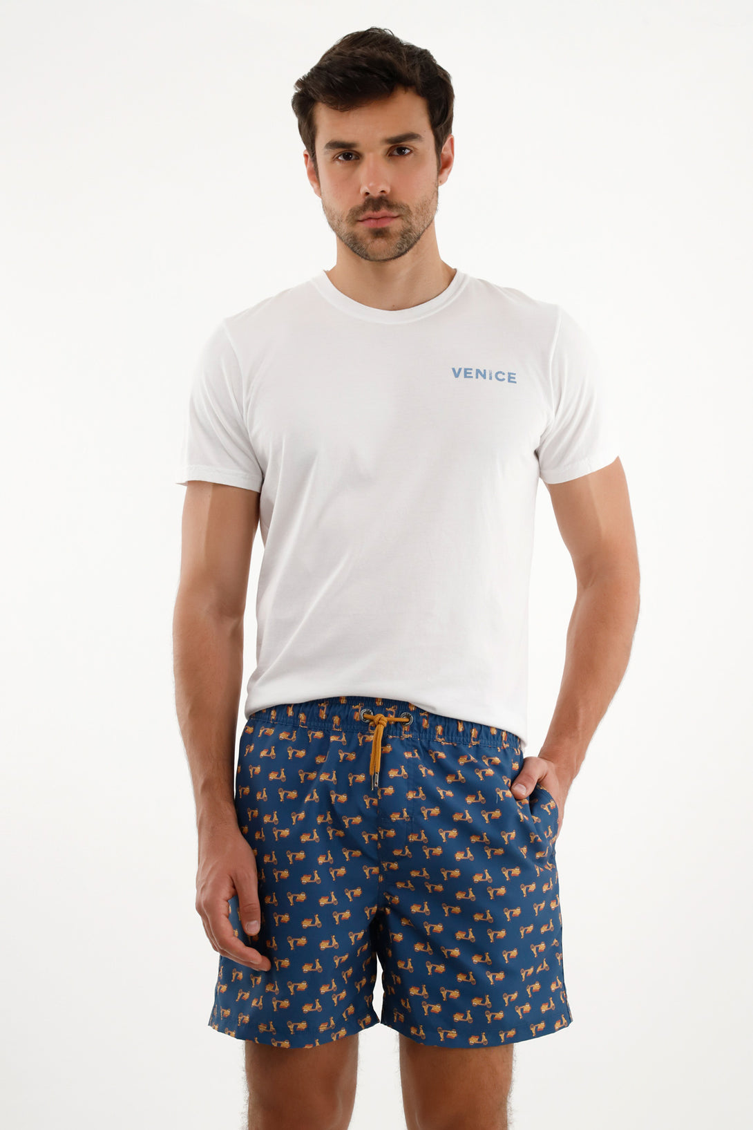 Pantaloneta estampada para hombre