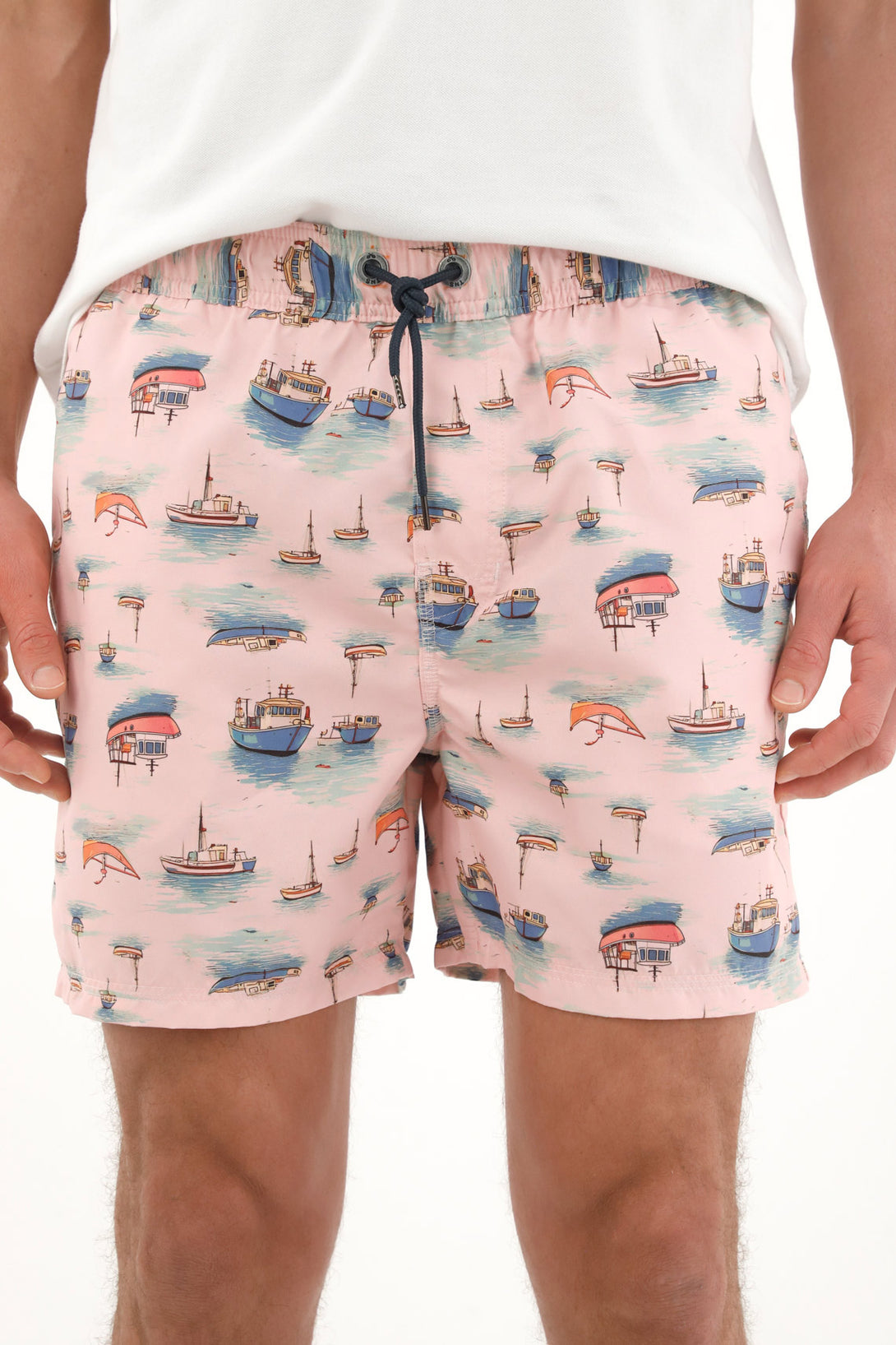 Men's Sailboat Print Swim Trunks