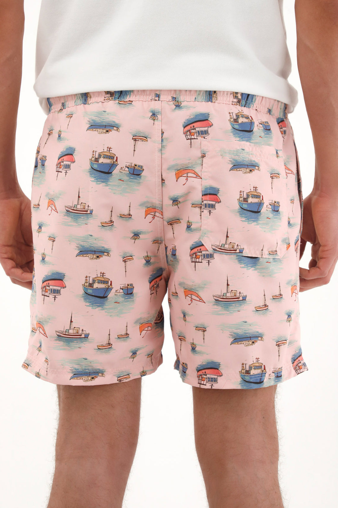 Men's Sailboat Print Swim Trunks