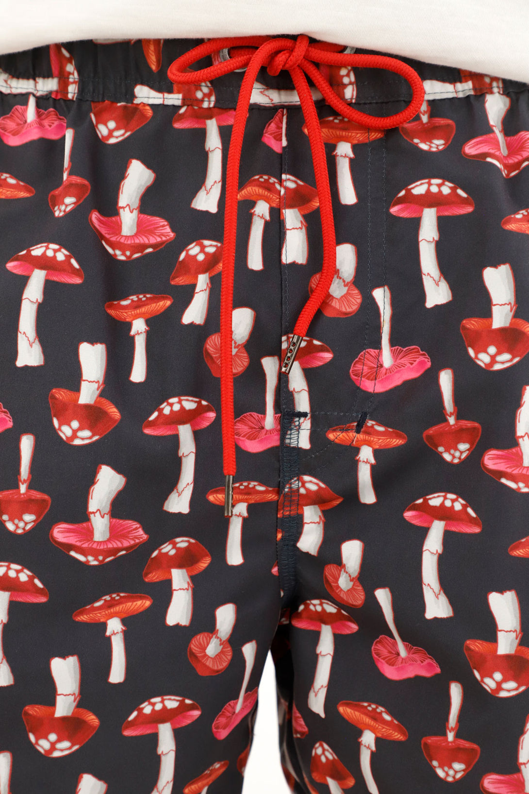 Pantaloneta de baño con estampado de hongos multicolor para hombre