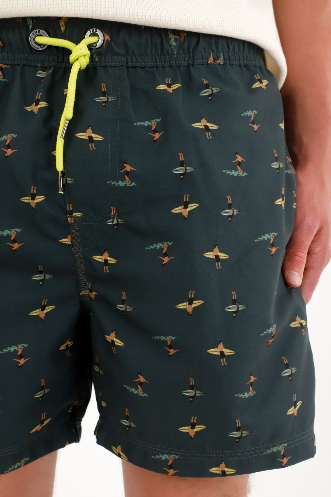 Men's Surf-Inspired Printed Swim Trunks