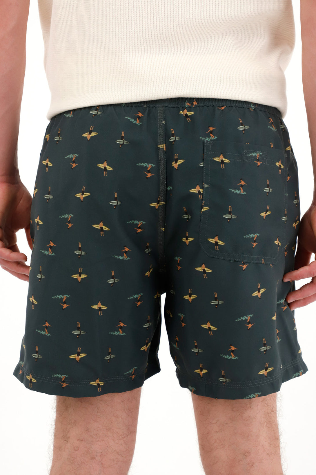 Men's Surf-Inspired Printed Swim Trunks