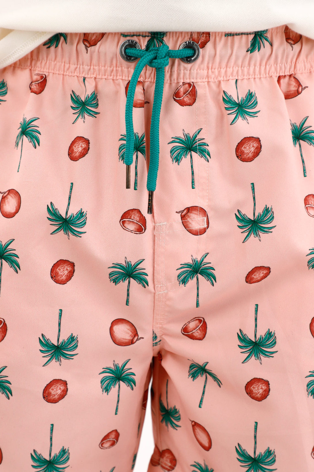 Men's Swim Shorts with Palm and Coconut Print