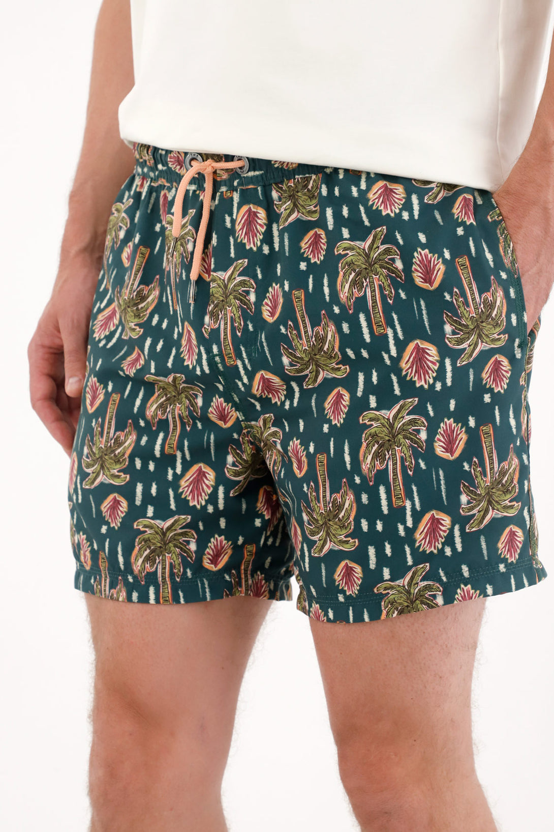 Men's Palm Print Swim Trunks