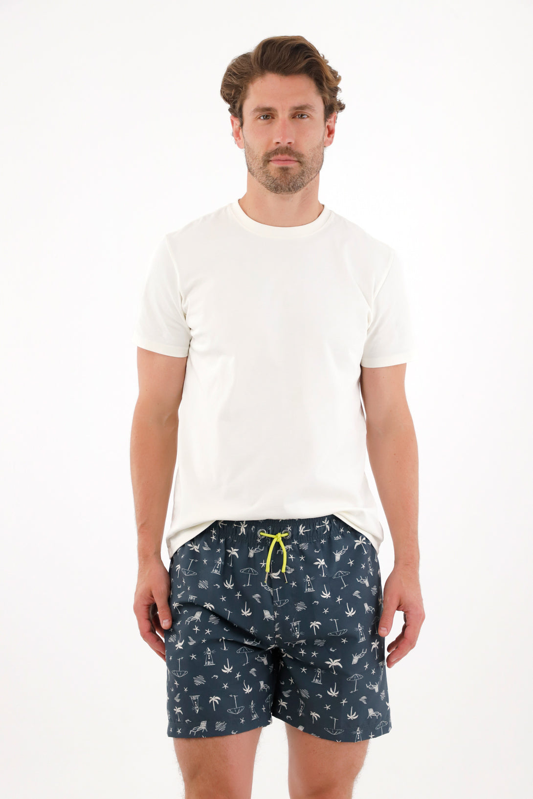 Men's Beach Print Swim Shorts