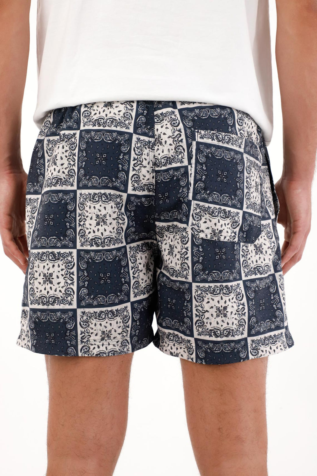 Pantaloneta de baño con estampado paisley para hombre